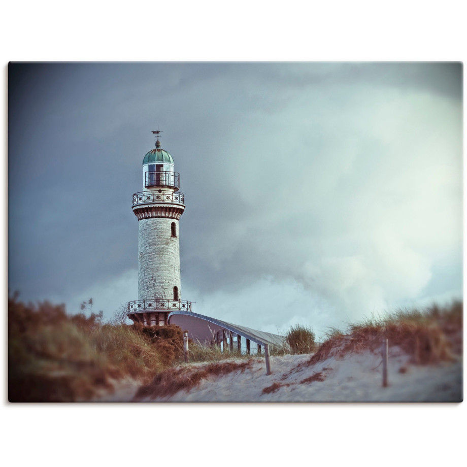 Artland Artprint De Warnemünder vuurtoren als artprint op linnen, poster in verschillende formaten maten afbeelding 1