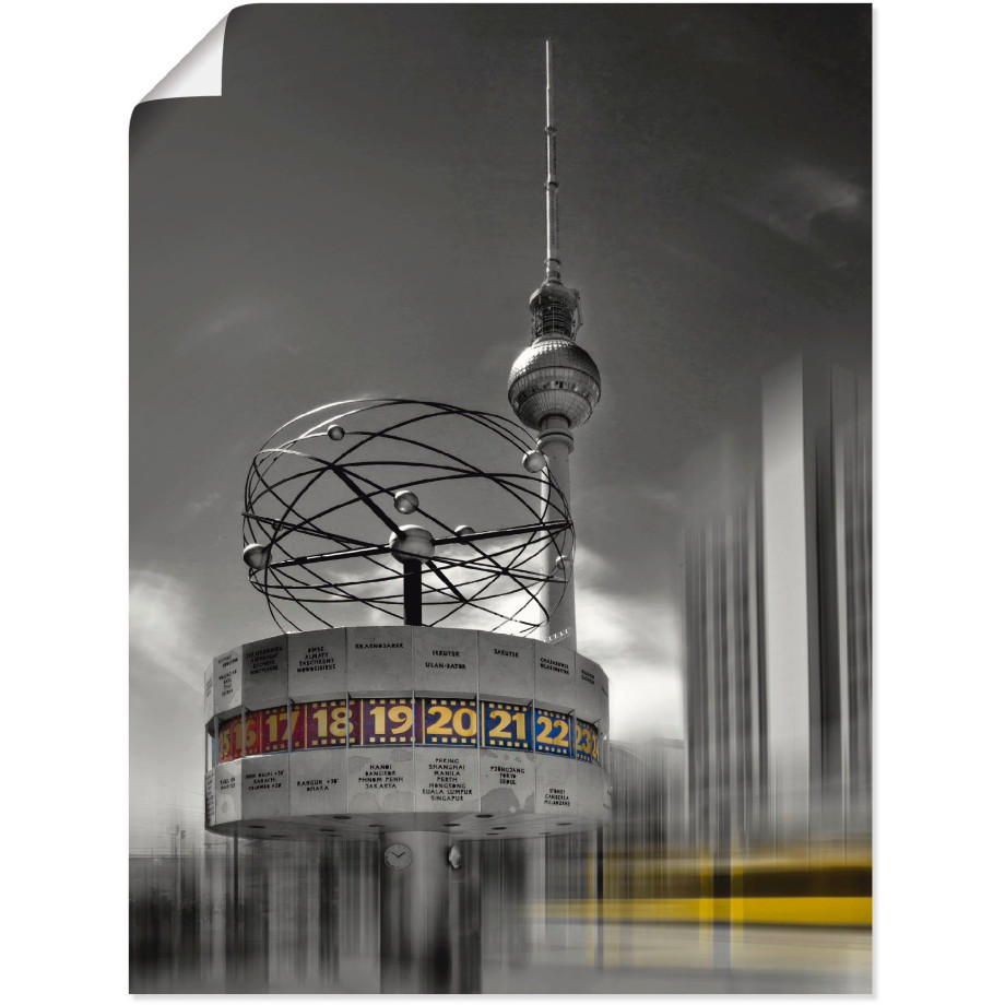 Artland Artprint Dynamische kunst Berlin Alexanderplatz als artprint op linnen, poster in verschillende formaten maten afbeelding 1