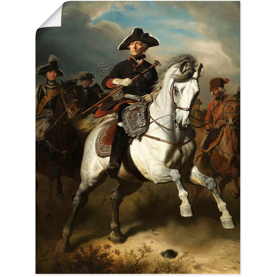 Artland Artprint Frederik De grote te paard. 1861 als artprint op linnen, poster, muursticker in verschillende maten afbeelding 1