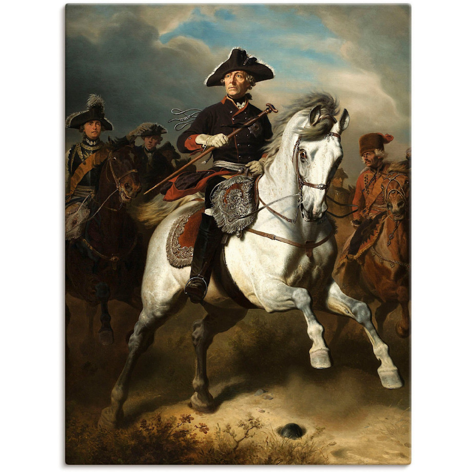 Artland Artprint Frederik De grote te paard. 1861 als artprint op linnen, poster, muursticker in verschillende maten afbeelding 1