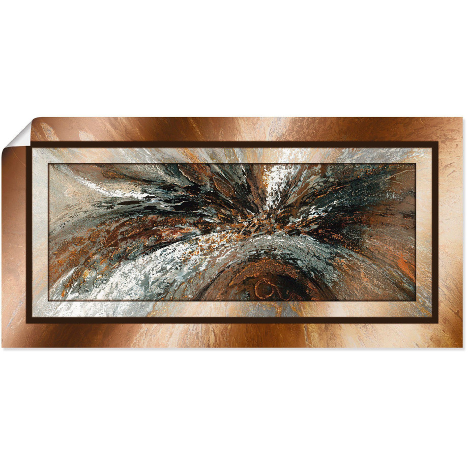 Artland Artprint Goud abstract 1 als artprint van aluminium, artprint voor buiten, artprint op linnen, poster in verschillende maten. maten afbeelding 1