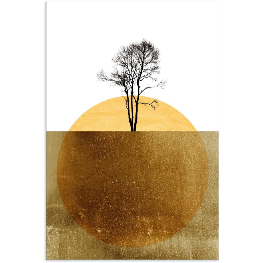 Artland Artprint Gouden oceaan als artprint van aluminium, artprint voor buiten, artprint op linnen, poster in verschillende maten. maten afbeelding 1