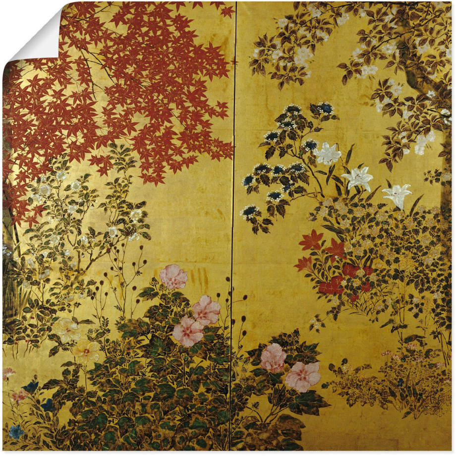 Artland Artprint Japans scherm 18e eeuw als artprint op linnen, poster, muursticker in verschillende maten afbeelding 1