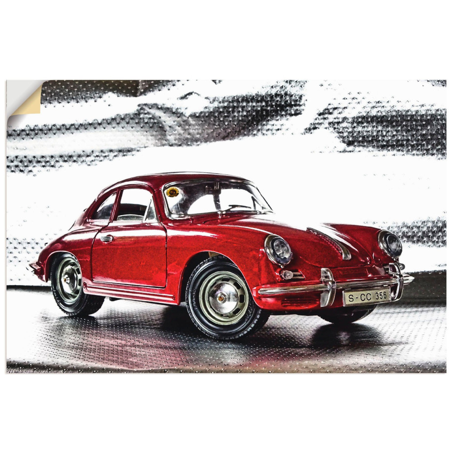 Artland Artprint Klassiek model - de Porsche 356 als artprint van aluminium, artprint voor buiten, artprint op linnen, poster, muursticker afbeelding 1