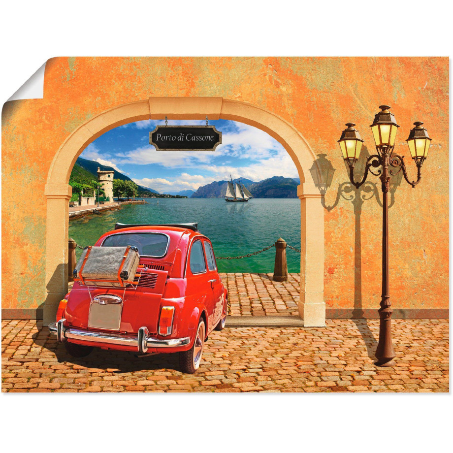 Artland Artprint Kleine Italiaanse haven als artprint op linnen, poster in verschillende formaten maten afbeelding 1