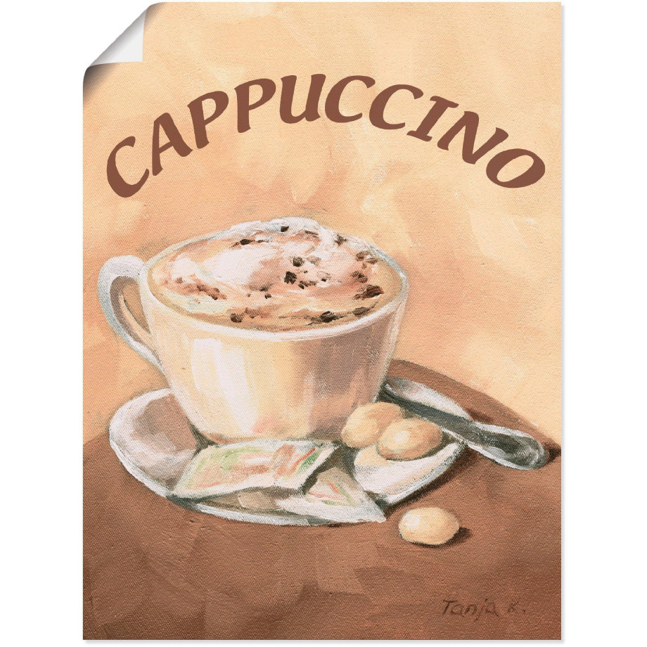 Artland Artprint Kopje cappuccino als artprint op linnen, poster, muursticker in verschillende maten afbeelding 1