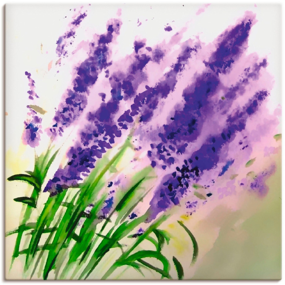 Artland Artprint op linnen Lavendel-aquarel gespannen op een spieraam afbeelding 1