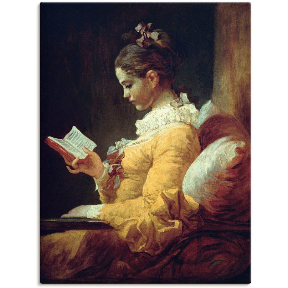 Artland Artprint Lezend meisje. Omstreeks 1776 als artprint op linnen, poster in verschillende formaten maten afbeelding 1