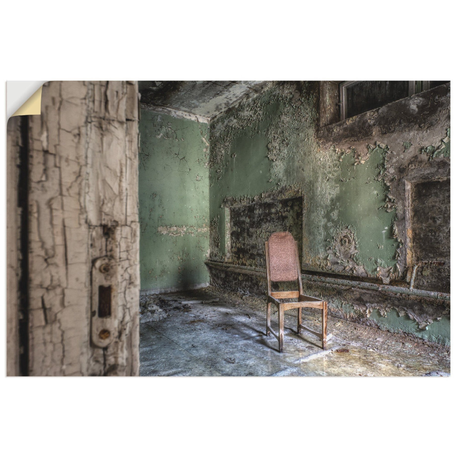 Artland Artprint Lost Place - eenzame stoel als artprint van aluminium, artprint voor buiten, artprint op linnen, poster, muursticker afbeelding 1