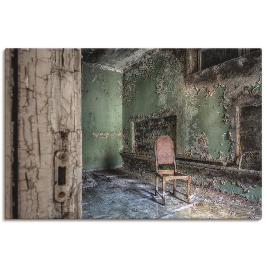 Artland Artprint Lost Place - eenzame stoel als artprint van aluminium, artprint voor buiten, artprint op linnen, poster, muursticker afbeelding 1