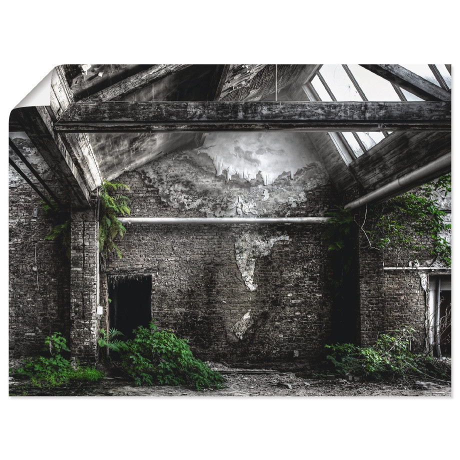 Artland Artprint Lost Place - oude fabriek als artprint van aluminium, artprint voor buiten, poster in diverse formaten afbeelding 1