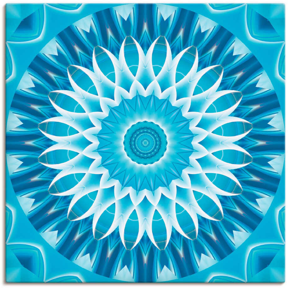 Artland Artprint Mandala blauw bloem als artprint op linnen in verschillende maten afbeelding 1