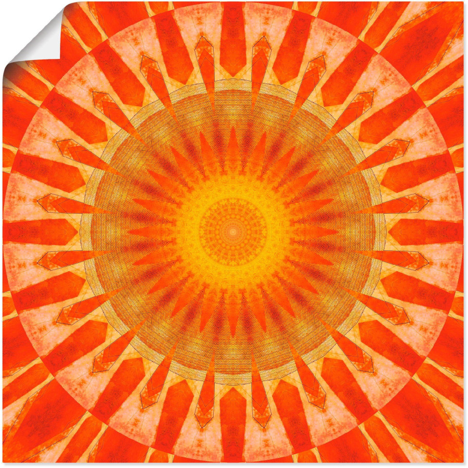 Artland Artprint Mandala zonsondergang als artprint op linnen, poster in verschillende formaten maten afbeelding 1