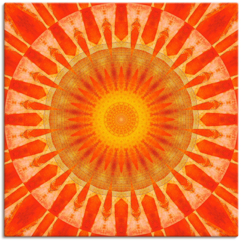 Artland Artprint Mandala zonsondergang als artprint op linnen, poster in verschillende formaten maten afbeelding 1