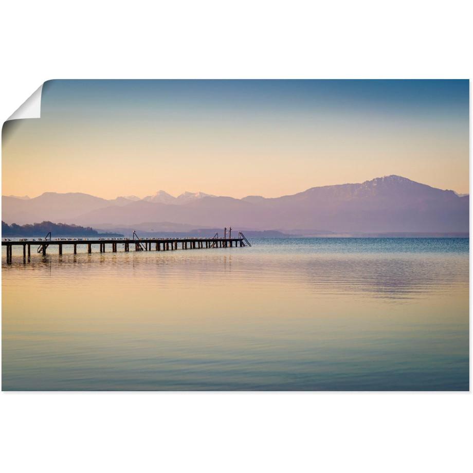 Artland Artprint Morgen aan de Chiemsee als artprint van aluminium, artprint voor buiten, artprint op linnen, poster in verschillende maten. maten afbeelding 1