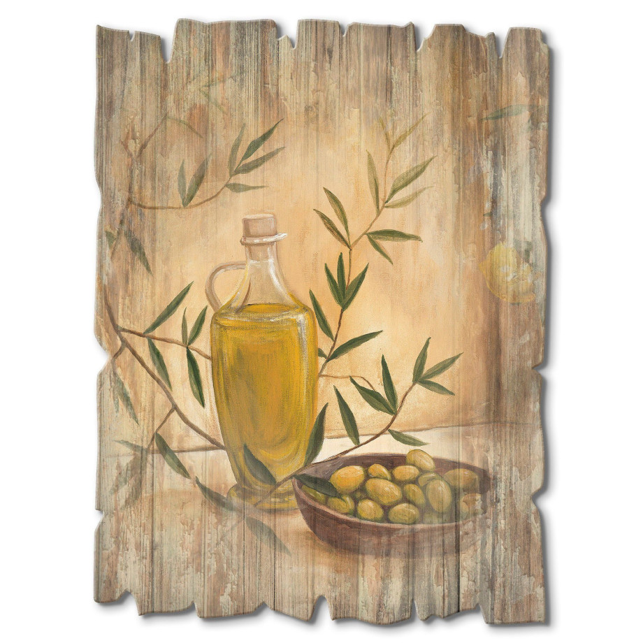 Artland Artprint op hout Olijven en citroenen afbeelding 1