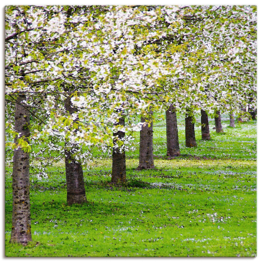 Artland Artprint op linnen Bloemenzee gespannen op een spieraam afbeelding 1