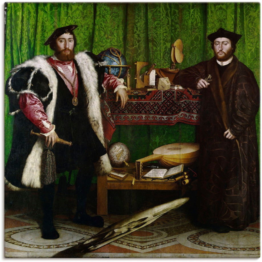 Artland Artprint op linnen De ambassadeurs. 1533 gespannen op een spieraam afbeelding 1