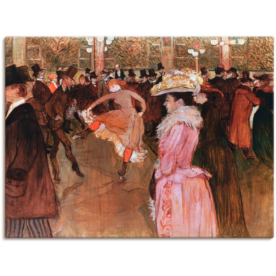 Artland Artprint op linnen De dans in Moulin Rouge, 1890 afbeelding 1