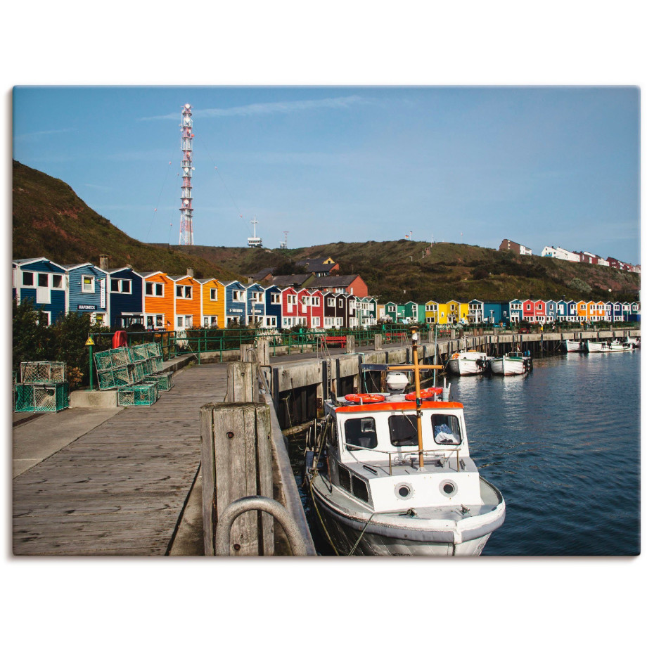 Artland Artprint op linnen De haven van Helgoland gespannen op een spieraam afbeelding 1