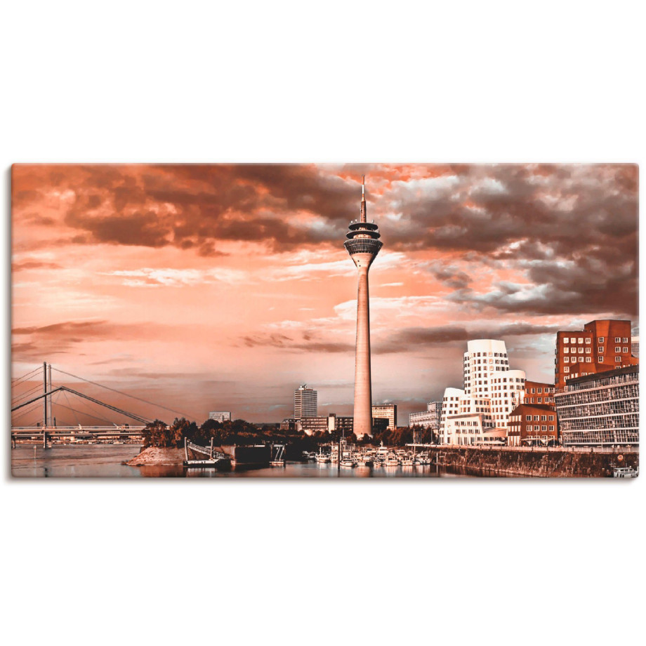Artland Artprint op linnen Düsseldorf skyline III gespannen op een spieraam afbeelding 1