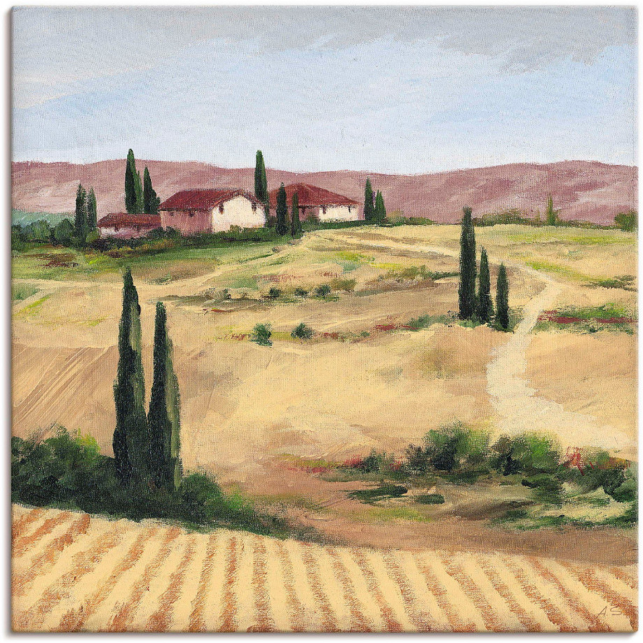 Artland Artprint op linnen Het Toscaanse landschap II afbeelding 1