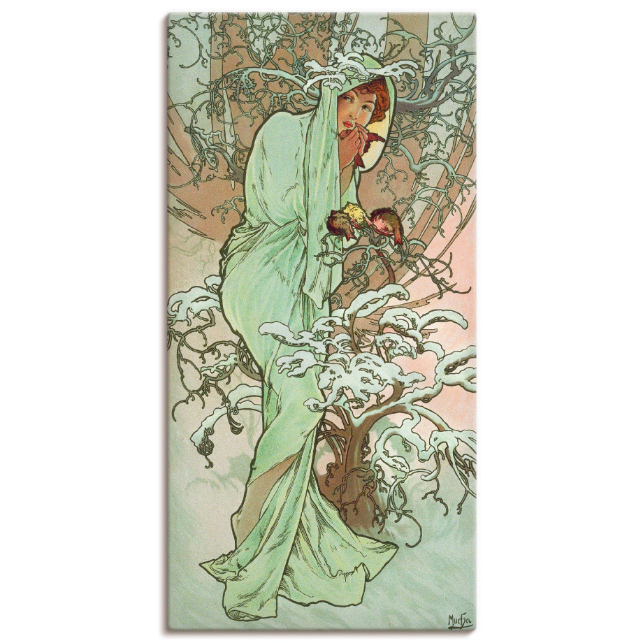 Artland Artprint op linnen Hiver (winter), 1896 gespannen op een spieraam afbeelding 1