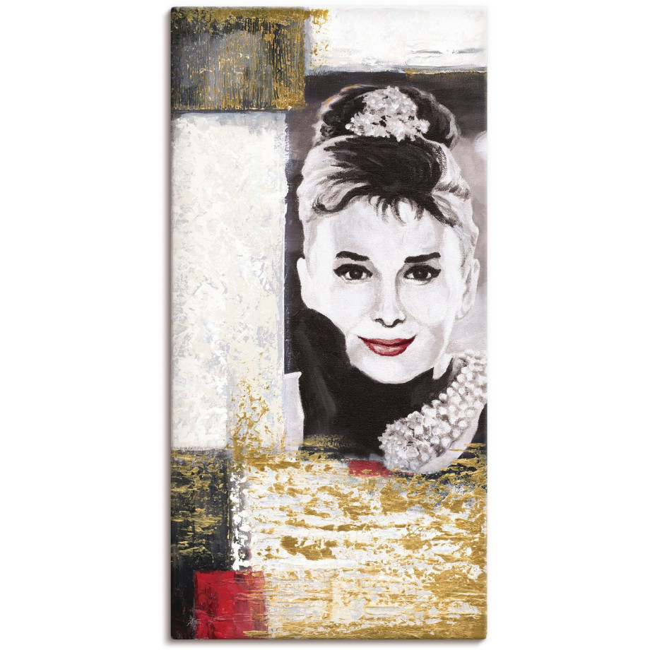 Artland Artprint op linnen Hollywood legenden VI - Audrey Hepburn afbeelding 1