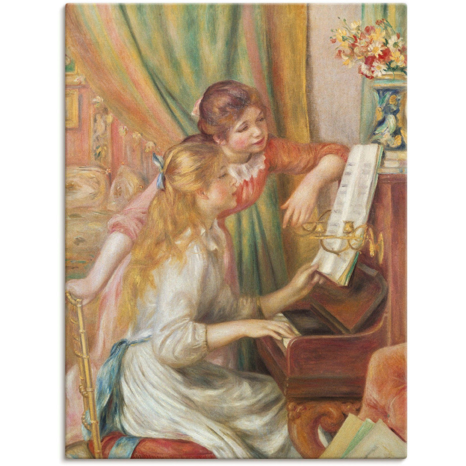 Artland Artprint op linnen Jong meisje aan de piano. 1892 afbeelding 1