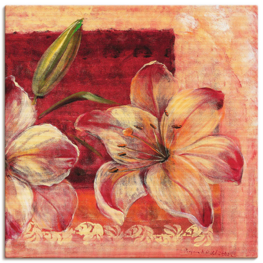 Artland Artprint op linnen Klassieke bloemen IV gespannen op een spieraam afbeelding 1