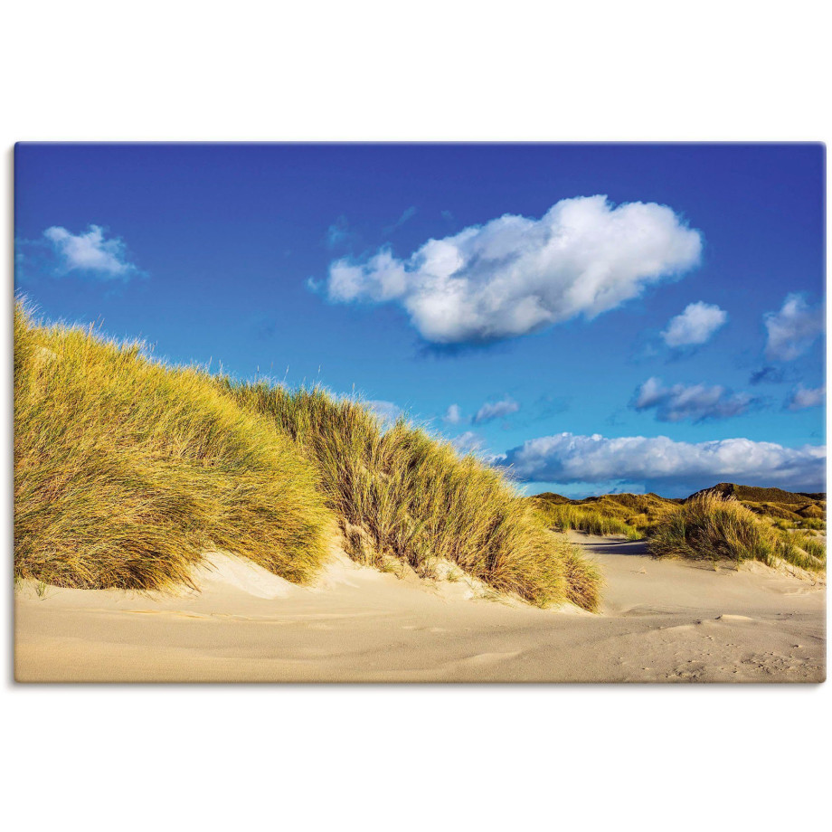 Artland Artprint op linnen Landschap met duinen eiland Amrum afbeelding 1