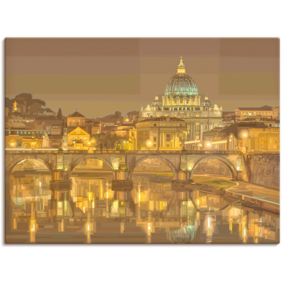 Artland Artprint op linnen Rome Sint-Pietersbasiliek afbeelding 1