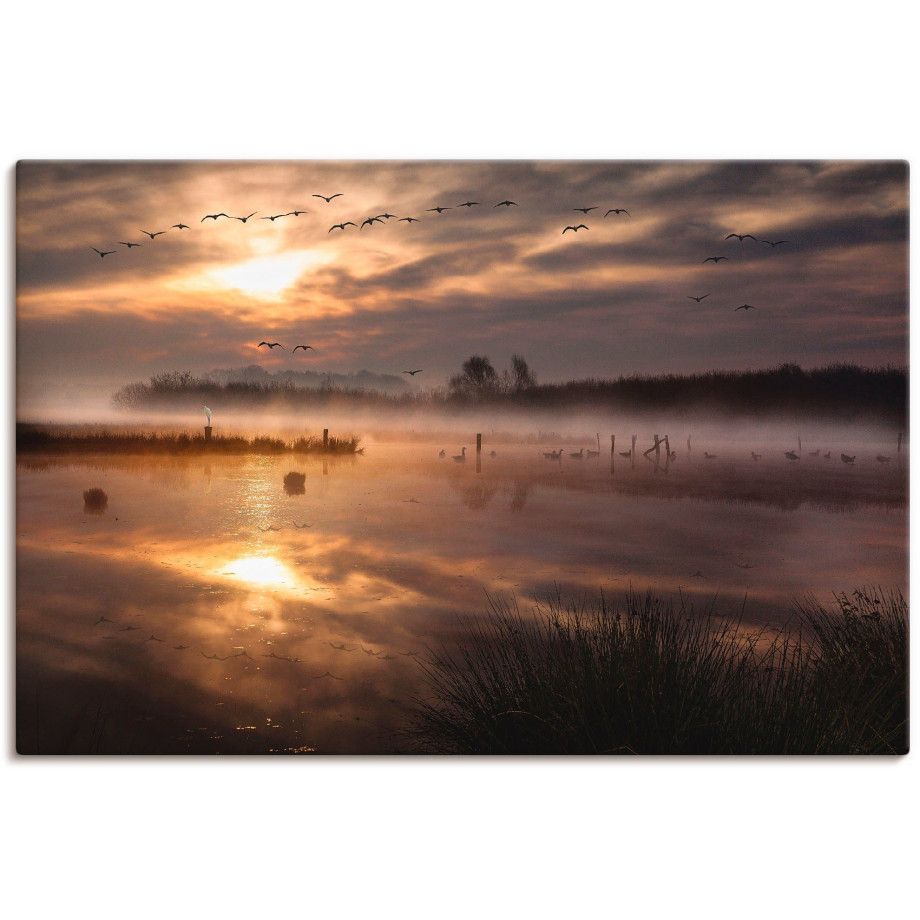 Artland Artprint op linnen Startpunt van de trekvogels afbeelding 1