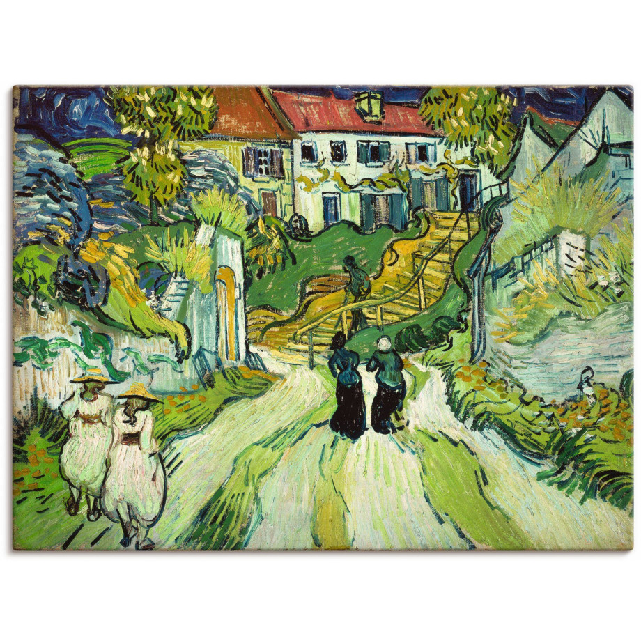 Artland Artprint op linnen Trap in Auvers. 1890 gespannen op een spieraam afbeelding 1