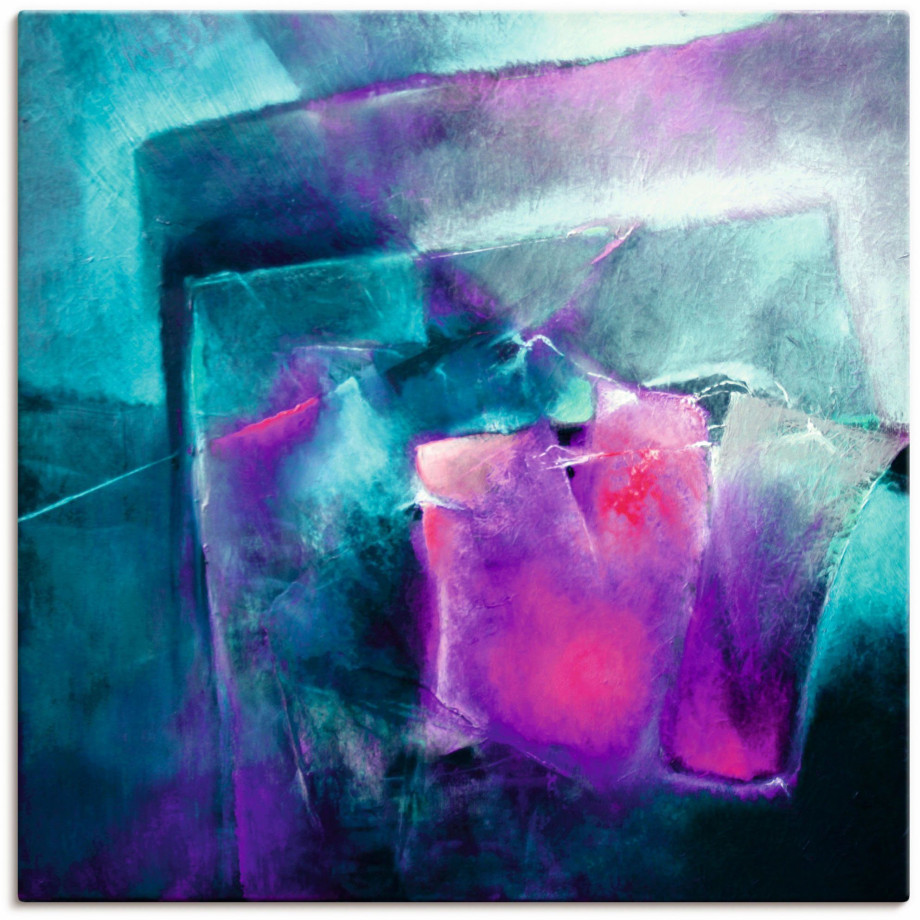 Artland Artprint op linnen Turquoise en magenta II gespannen op een spieraam afbeelding 1