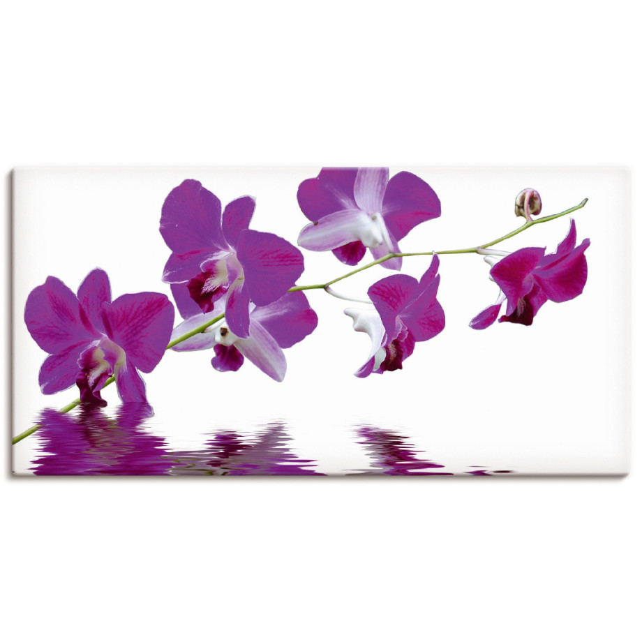 Artland Artprint op linnen Violette orchideeën gespannen op een spieraam afbeelding 1