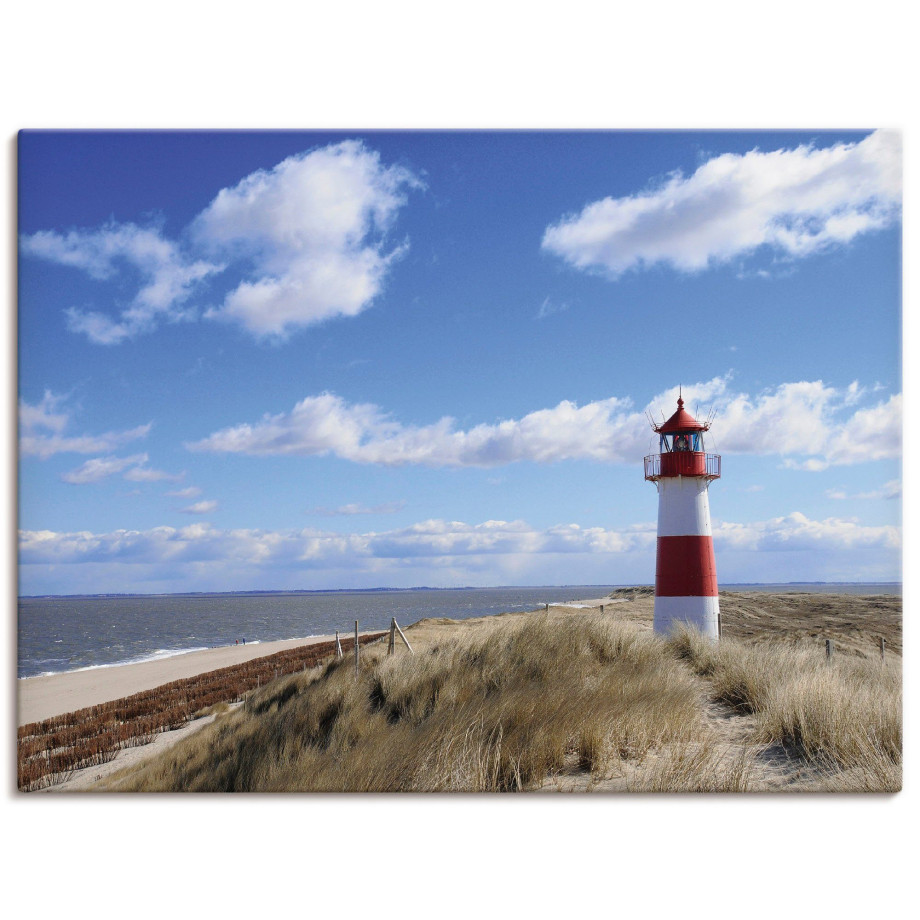 Artland Artprint op linnen Vuurtoren Sylt gespannen op een spieraam afbeelding 1