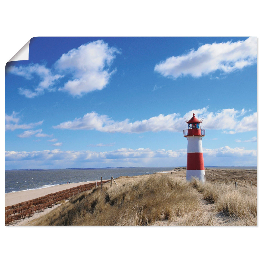 Artland Artprint op linnen Vuurtoren Sylt gespannen op een spieraam afbeelding 1