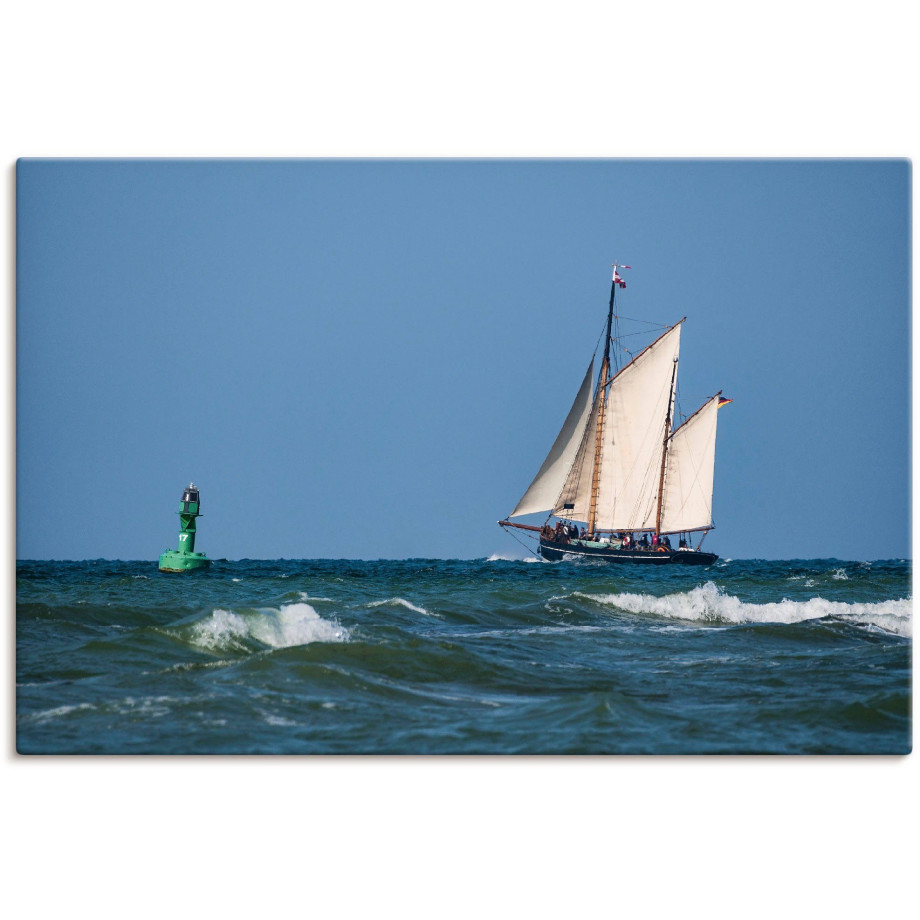 Artland Artprint op linnen Zeilschip op de Oostzee gespannen op een spieraam afbeelding 1