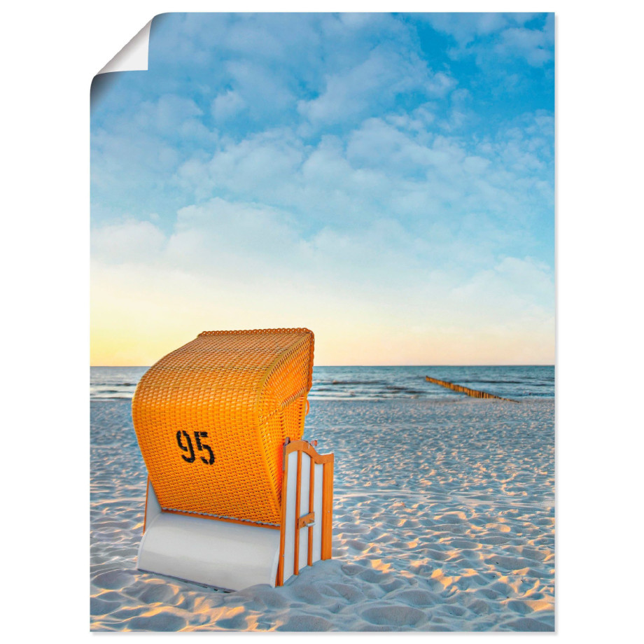 Artland Artprint Ostsee7 - strandstoel als artprint van aluminium, artprint voor buiten, artprint op linnen, poster in verschillende maten. maten afbeelding 1