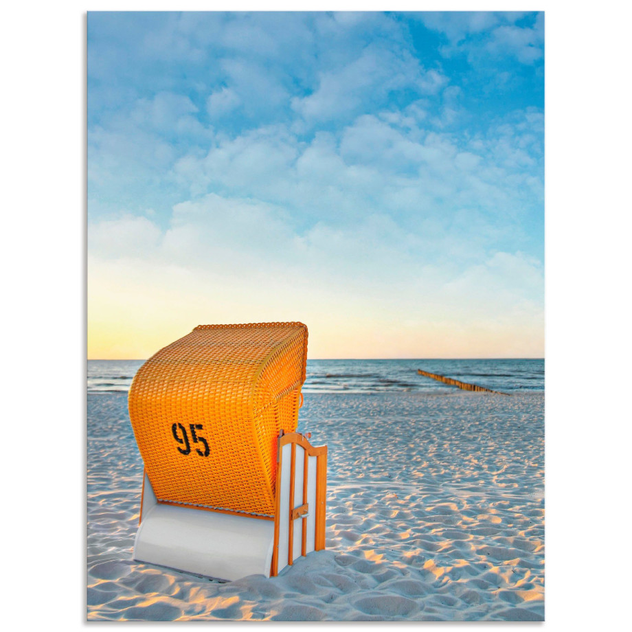 Artland Artprint Ostsee7 - strandstoel als artprint van aluminium, artprint voor buiten, artprint op linnen, poster in verschillende maten. maten afbeelding 1