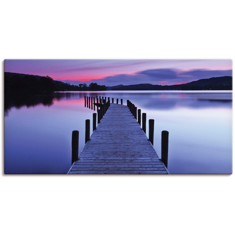 Artland Artprint Panorama steiger Coniston Water als artprint op linnen, poster, muursticker in verschillende maten afbeelding 1