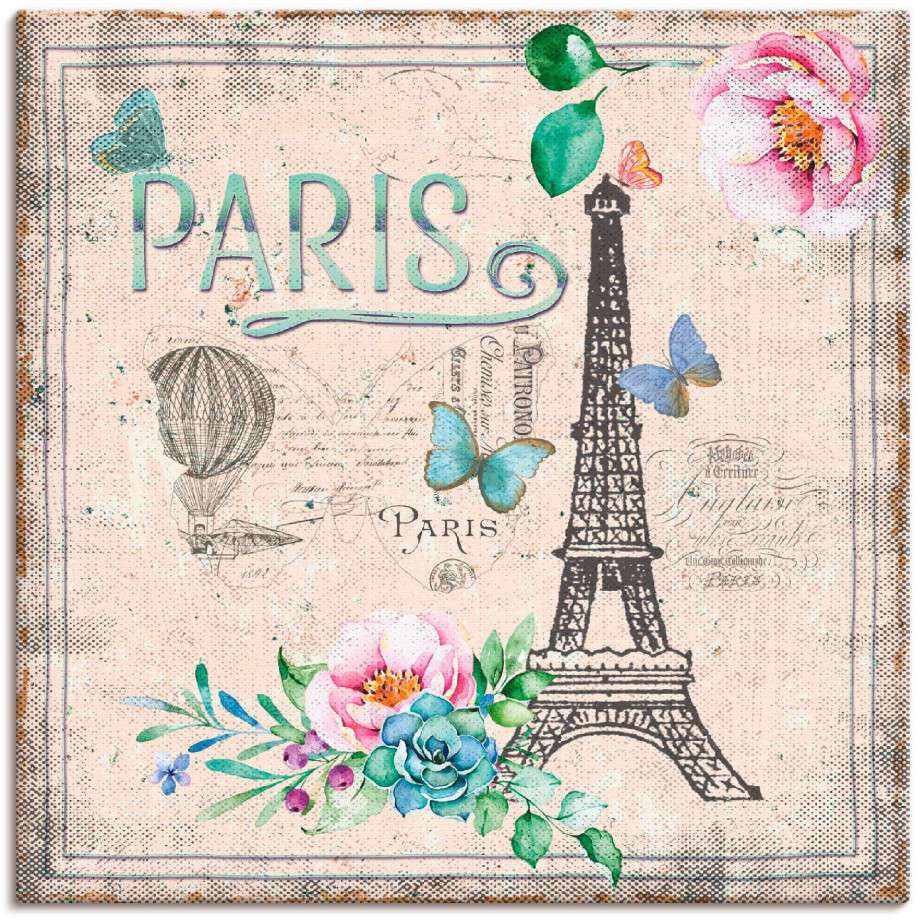 Artland Artprint op linnen Parijs - Mijn liefde gespannen op een spieraam afbeelding 1
