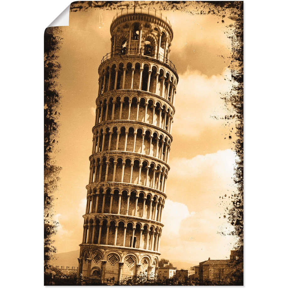 Artland Poster Pisa - Campanile als artprint op linnen, muursticker of poster in verschillende maten afbeelding 1