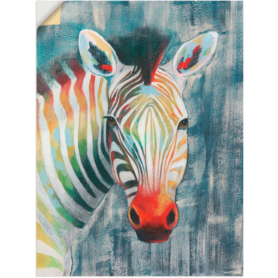 Artland Artprint Prisma zebra I als artprint van aluminium, artprint op linnen, muursticker, verschillende maten afbeelding 1