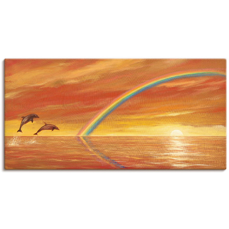 Artland Artprint Regenboog boven de zee als artprint van aluminium, artprint op linnen, muursticker, verschillende maten afbeelding 1