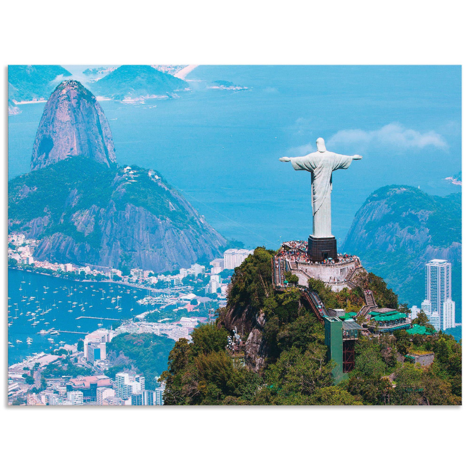 Artland Artprint Rio de Janeiro met Christus als artprint van aluminium, artprint op linnen, muursticker, verschillende maten afbeelding 1