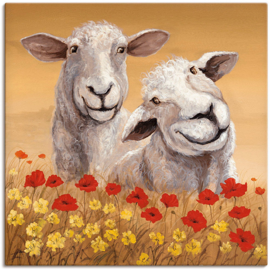 Artland Artprint Schapen als artprint van aluminium, artprint voor buiten, artprint op linnen, poster in verschillende maten. maten afbeelding 1