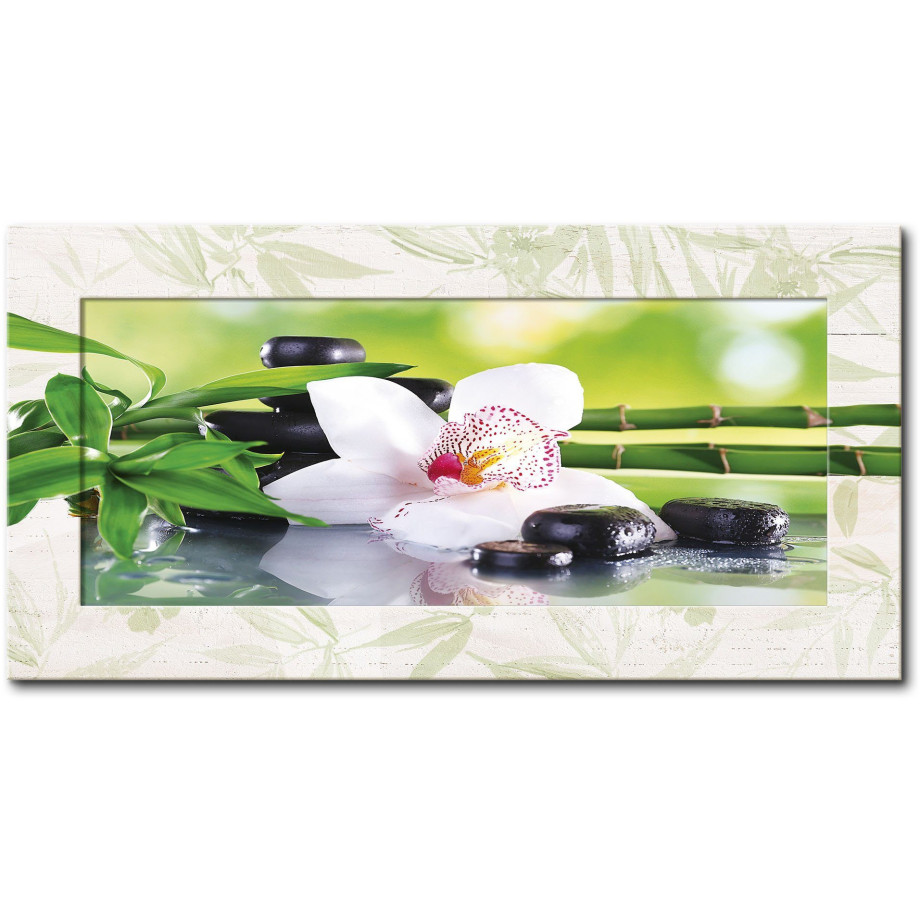 Artland Artprint Spa stenen bamboe takjes orchidee afbeelding 1