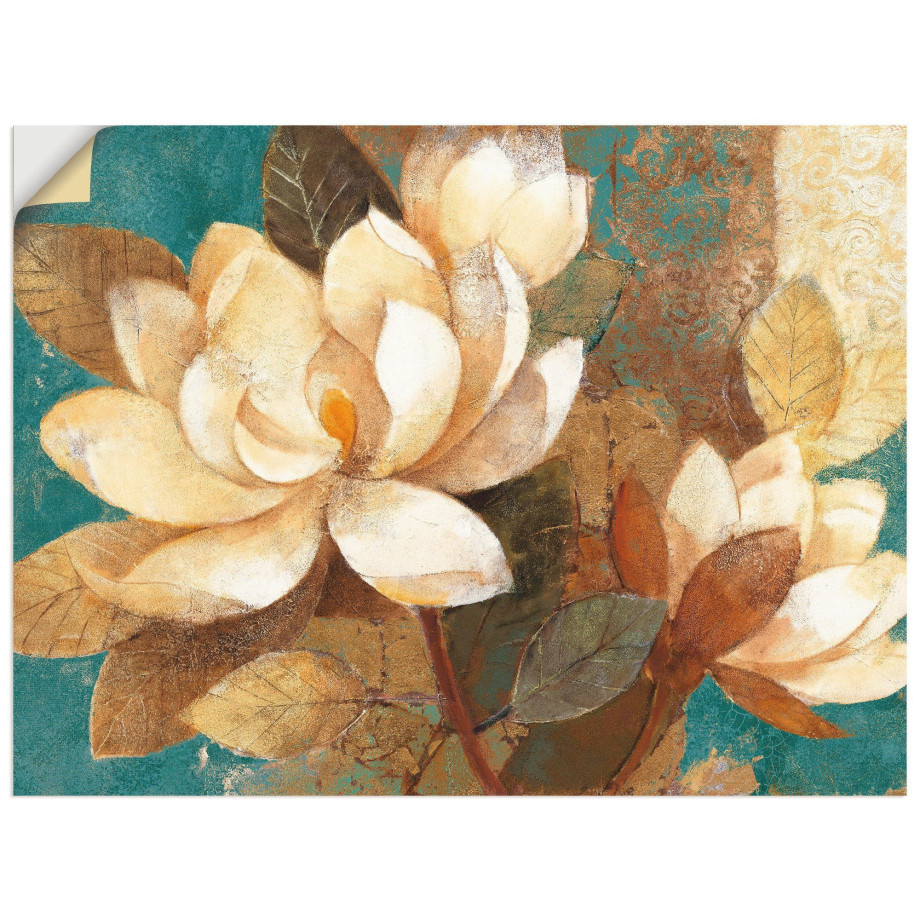 Artland Artprint Turquoise magnolia's als poster, muursticker in verschillende maten afbeelding 1